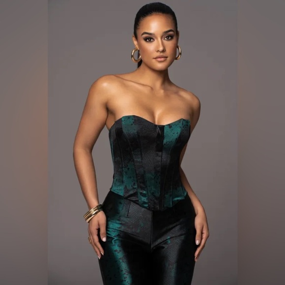 JLuxLabel Green Stay the Night Corset size small - Picture 7 of 7